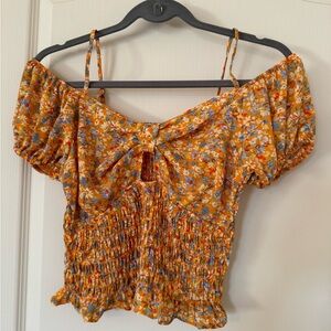 Women’s Sienna Sky cold shoulder crop top blouse, size small